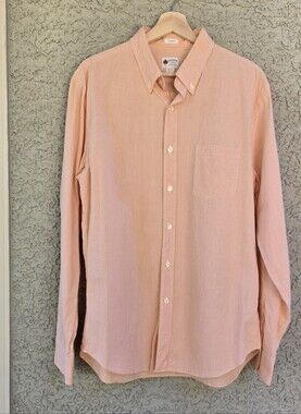 J. Crew Menโs Peach Gingham Button-Down Shirt